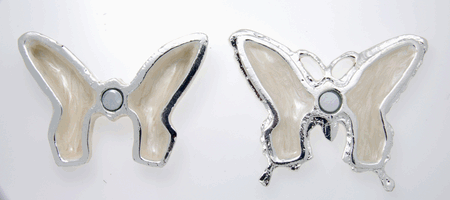 White Butterfly Cremation Keepsake shown open